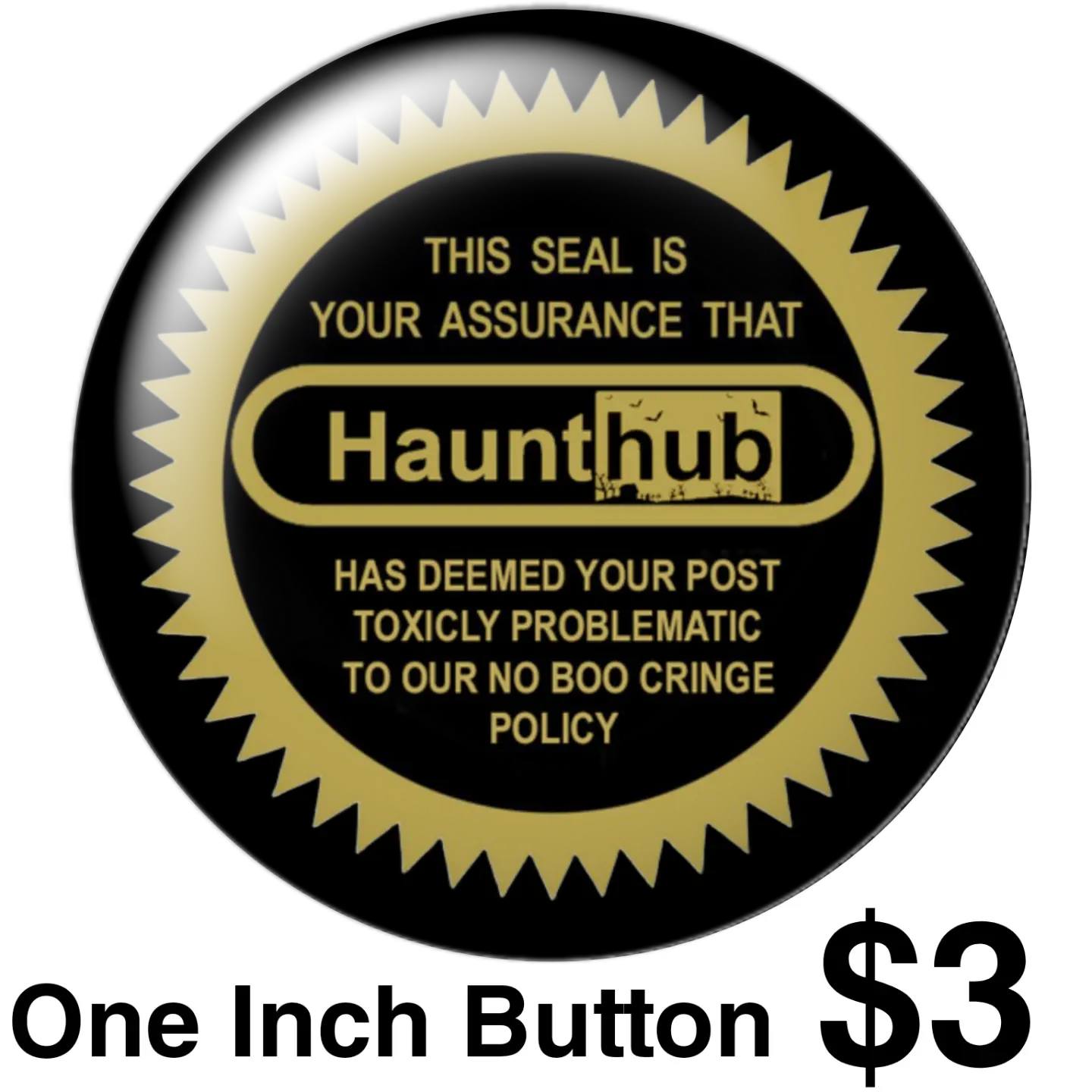 Haunthub Seal Button - 1 inch